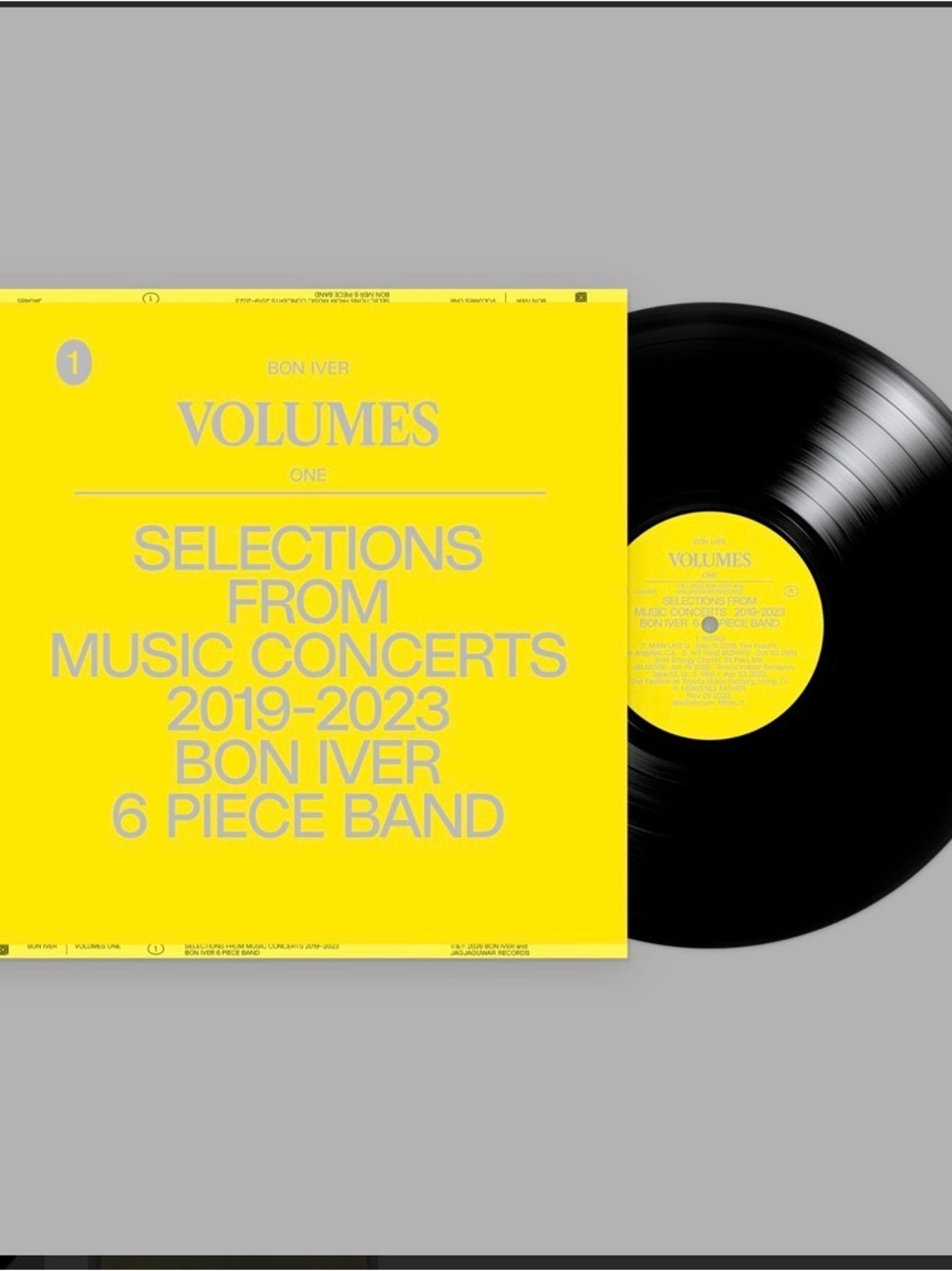 Bon Iver Volumes One LP Jagjaguwar Records Vinyl 12" 33 RPM Live Compilation